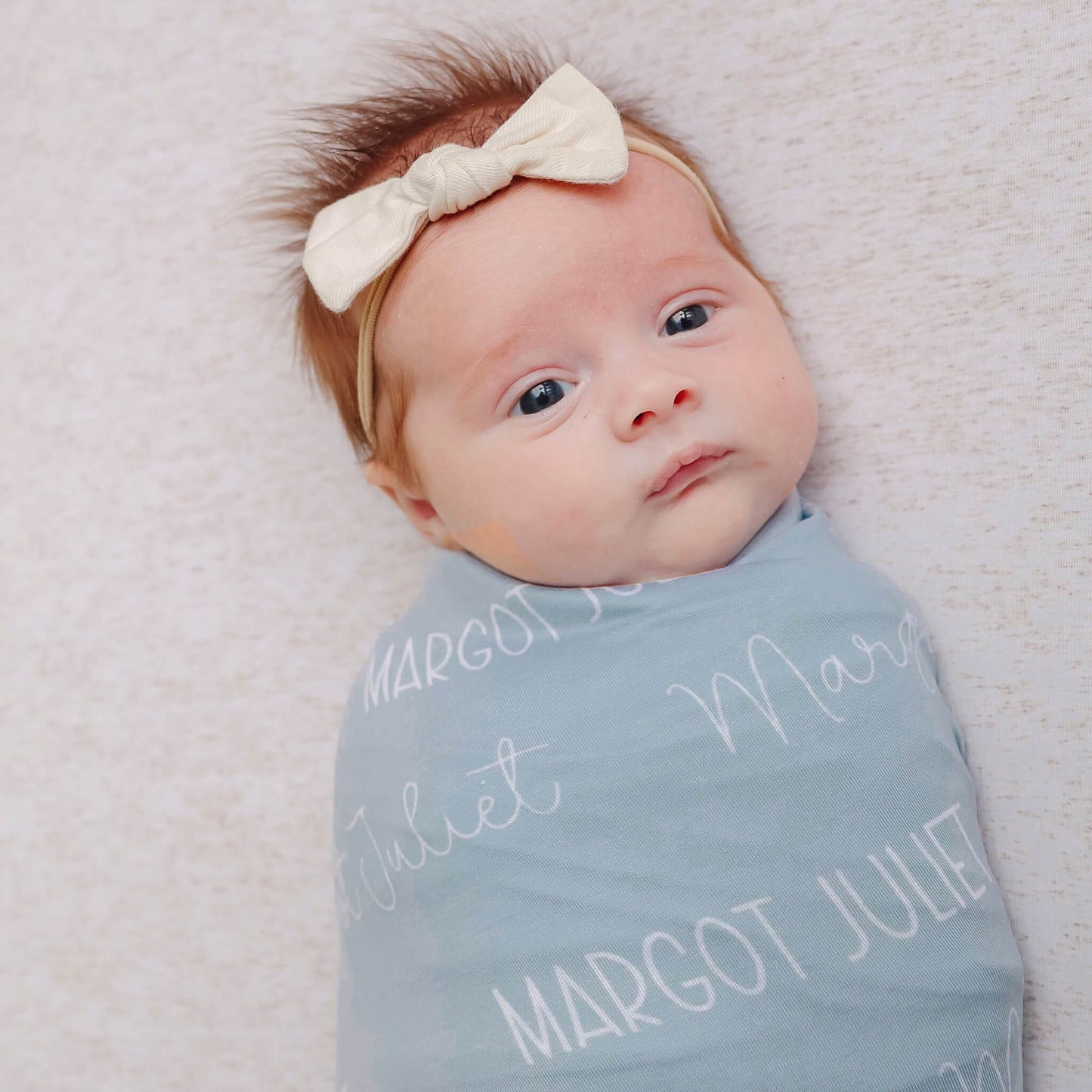 Personalized Baby Name Swaddle Blanket - Cornflower
